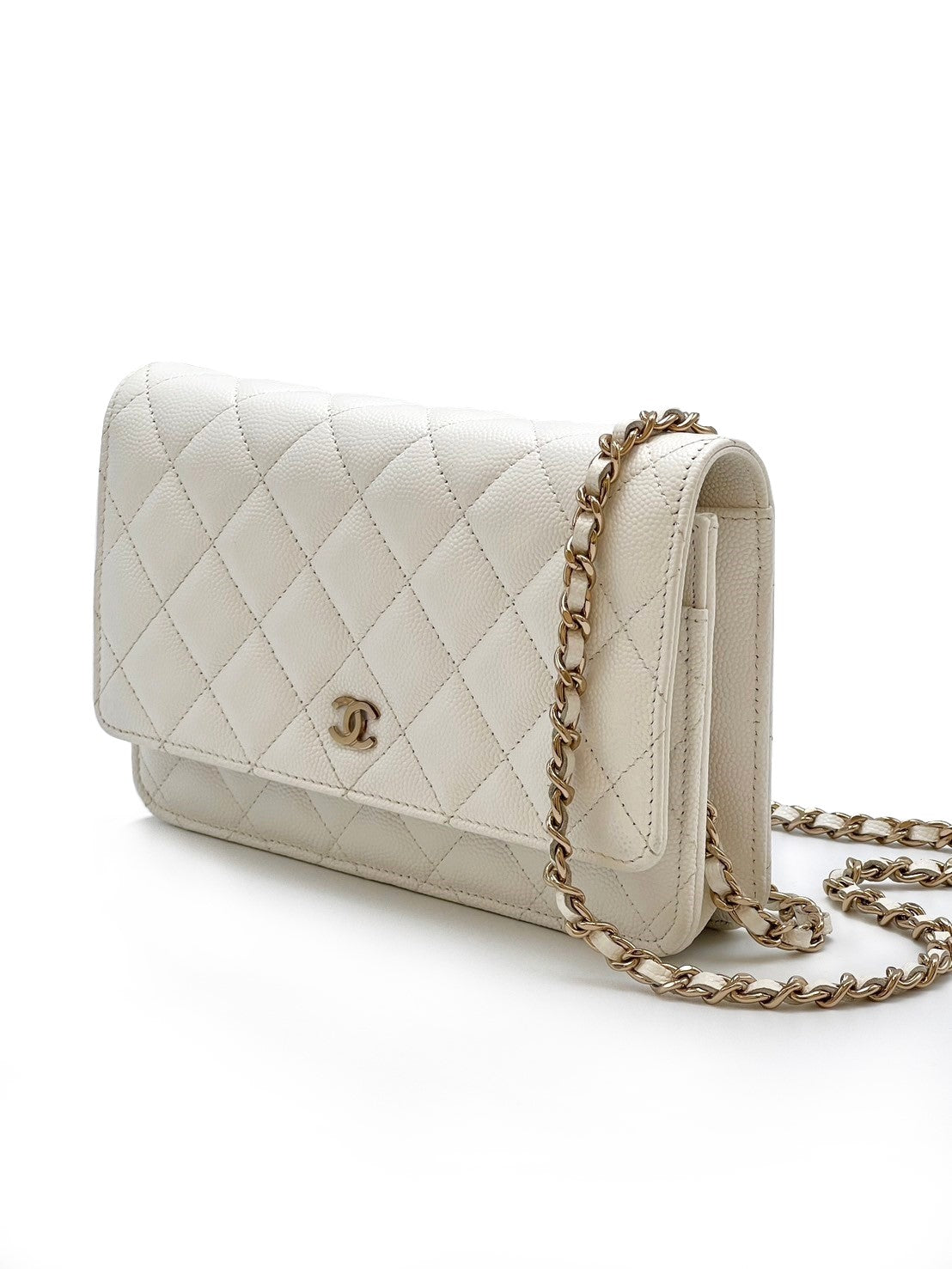 CHANEL 經典荔枝牛皮WOC - 白金