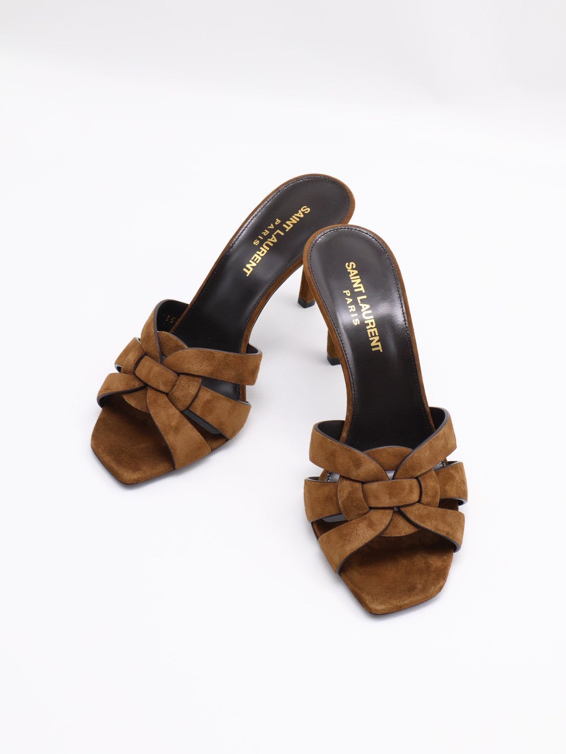 YSL Tribute麂皮高跟鞋 - 棕 35.5