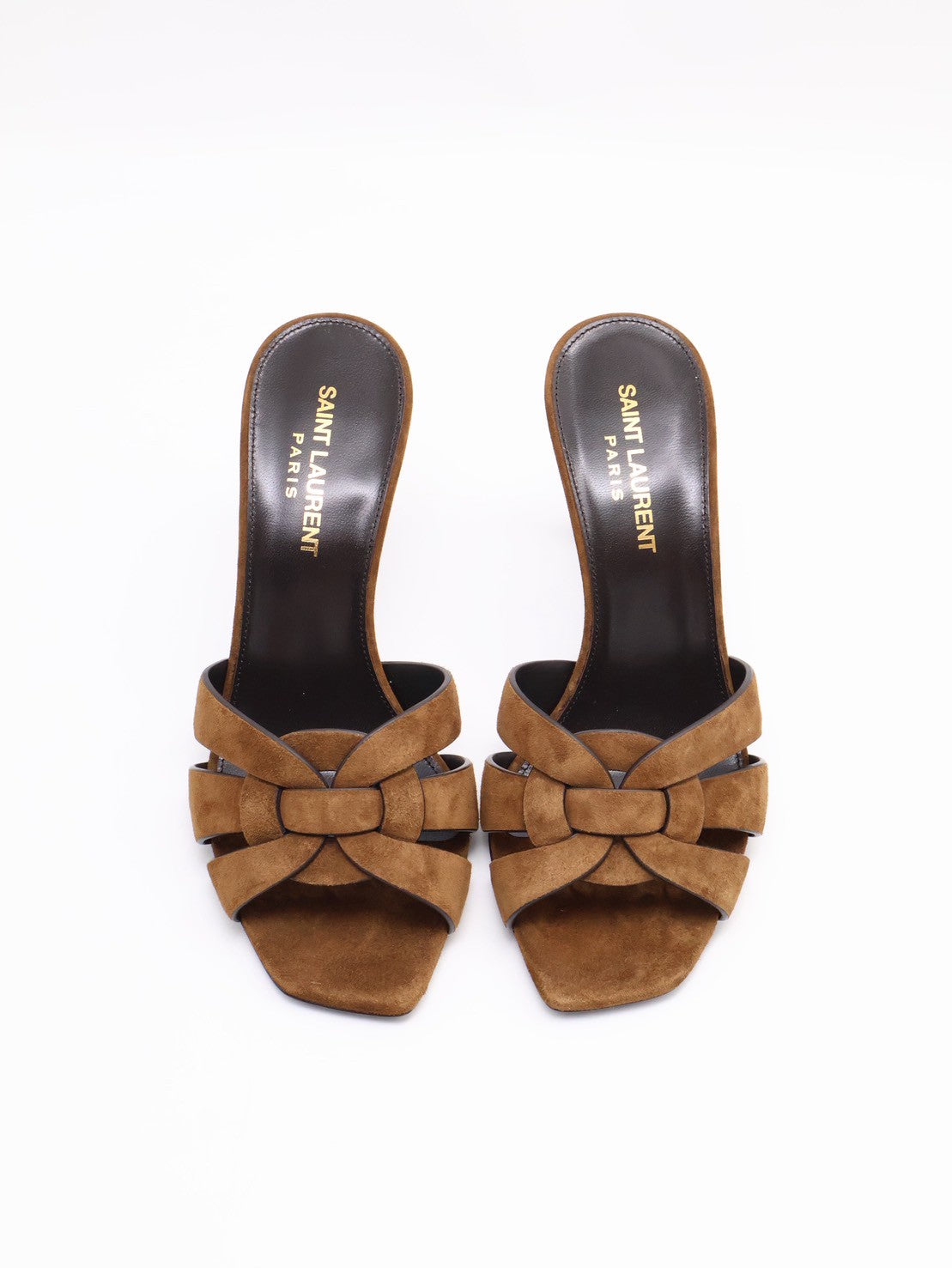 YSL Tribute麂皮高跟鞋 - 棕 35.5