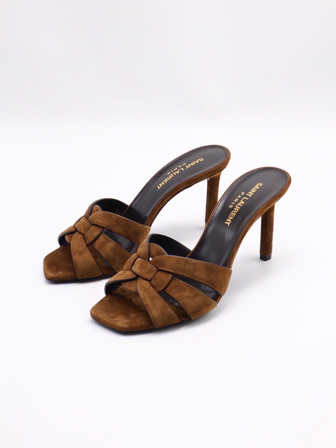 YSL Tribute麂皮高跟鞋 - 棕 35.5