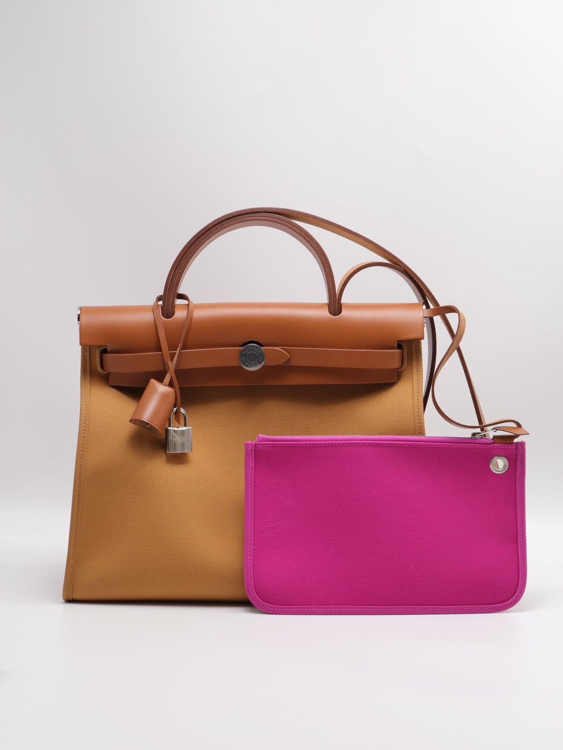 HERMES Herbag zip 31 - 金棕 / 玉蘭粉 Z