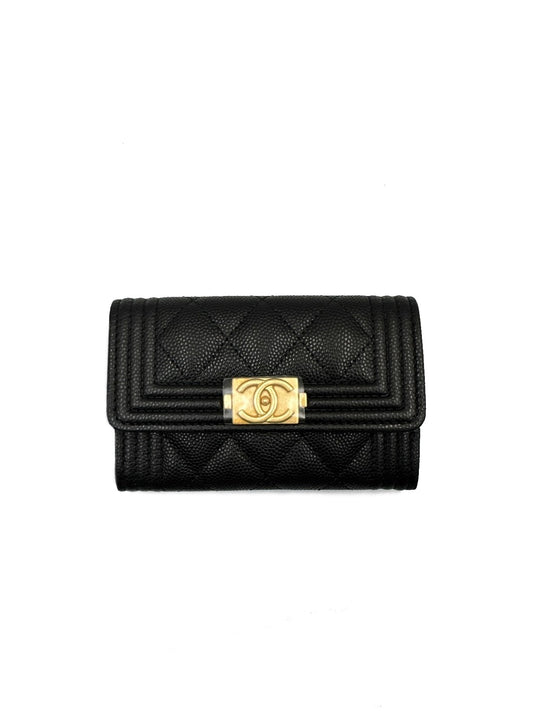 CHANEL Boy 復古金釦卡包