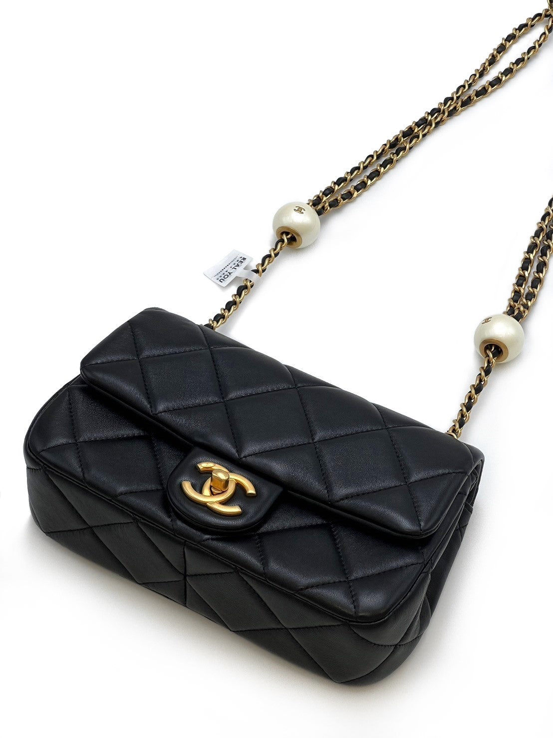 CHANEL 24S珍珠湯圓調節口蓋包 20 - 黑金