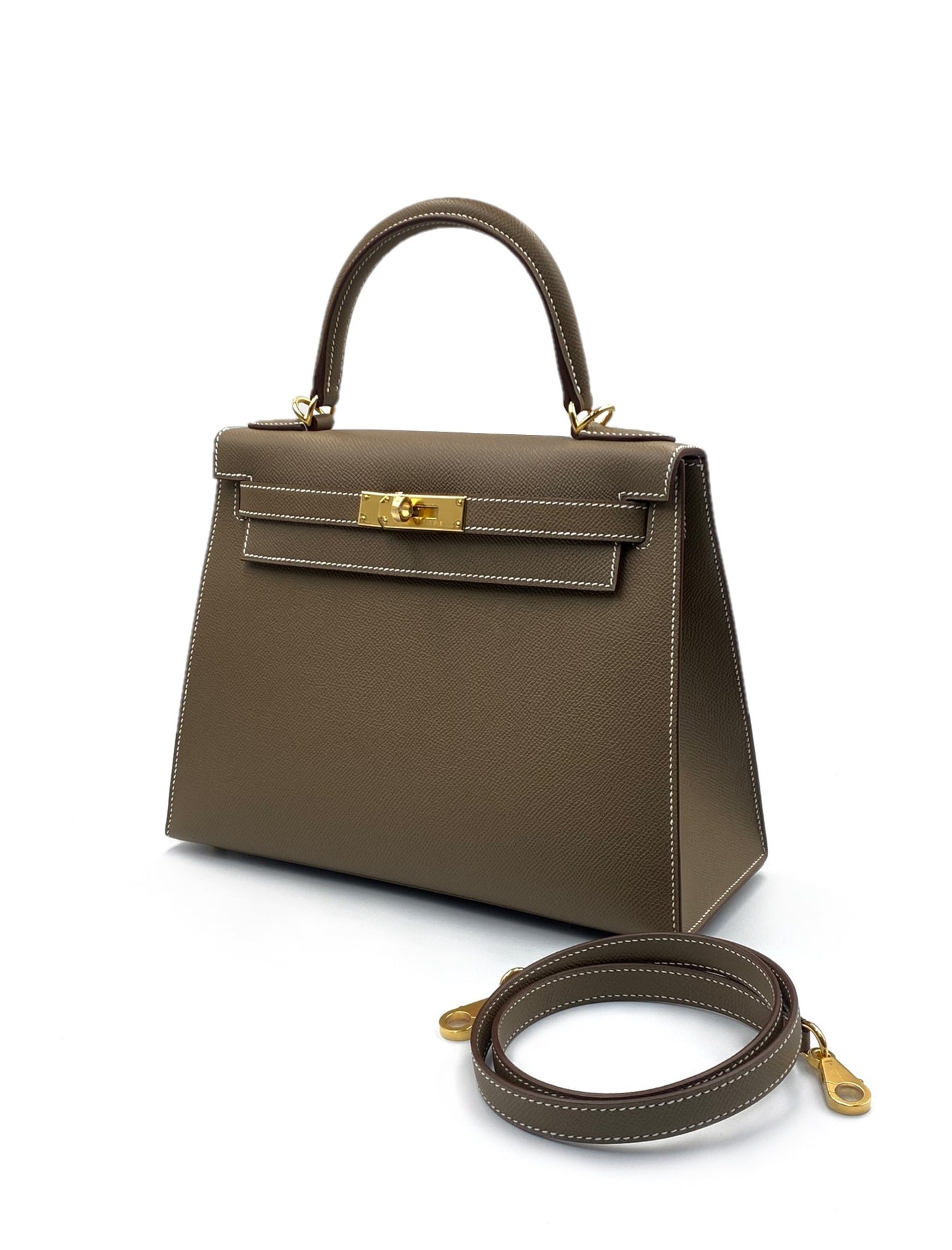 HERMES Kelly 28 - 灰金