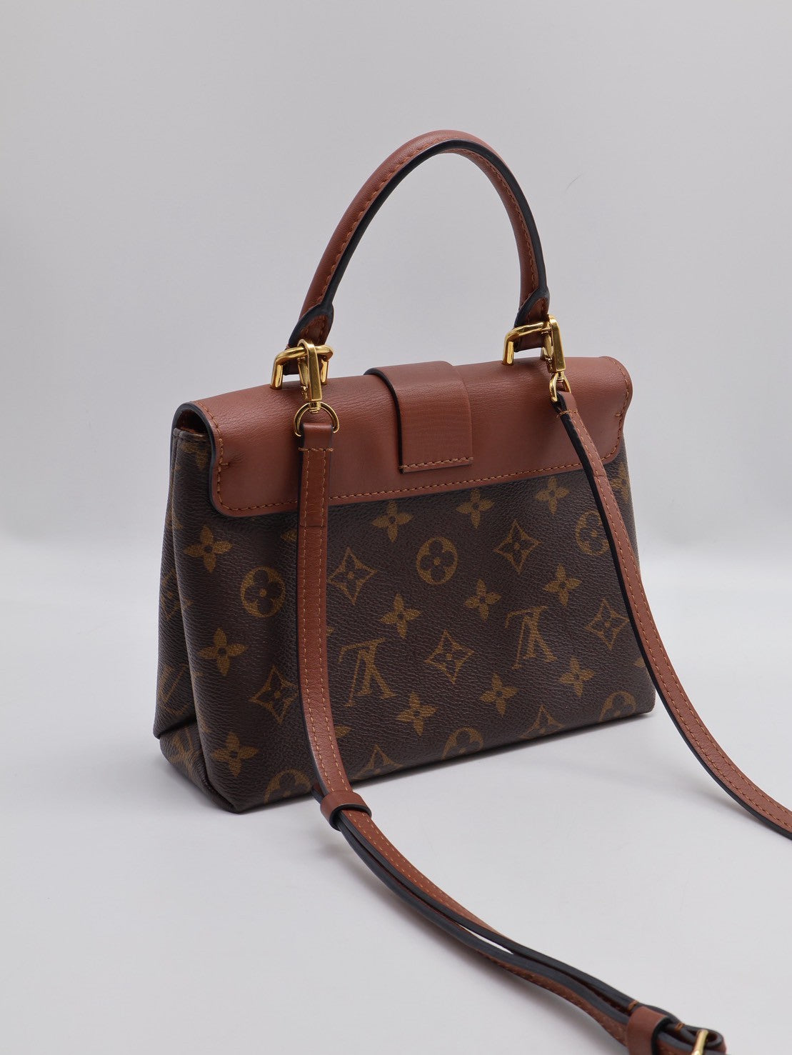 LOUIS VUITTON Locky BB鎖頭包 - 老花拚焦糖棕