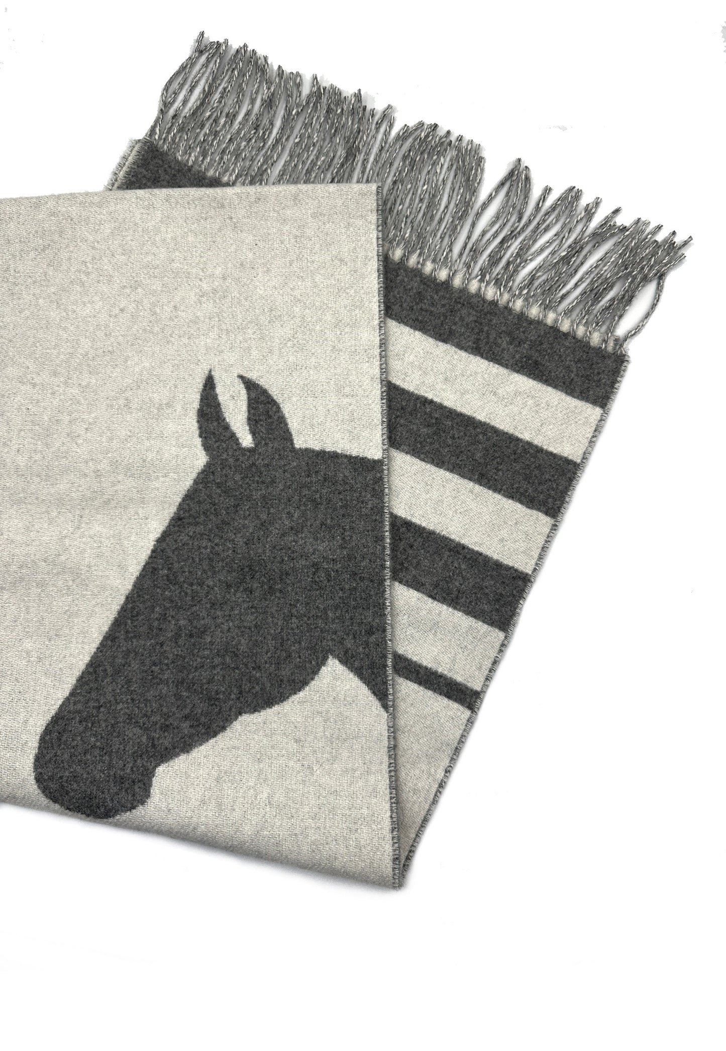 HERMES Love story 圍巾 - 灰白