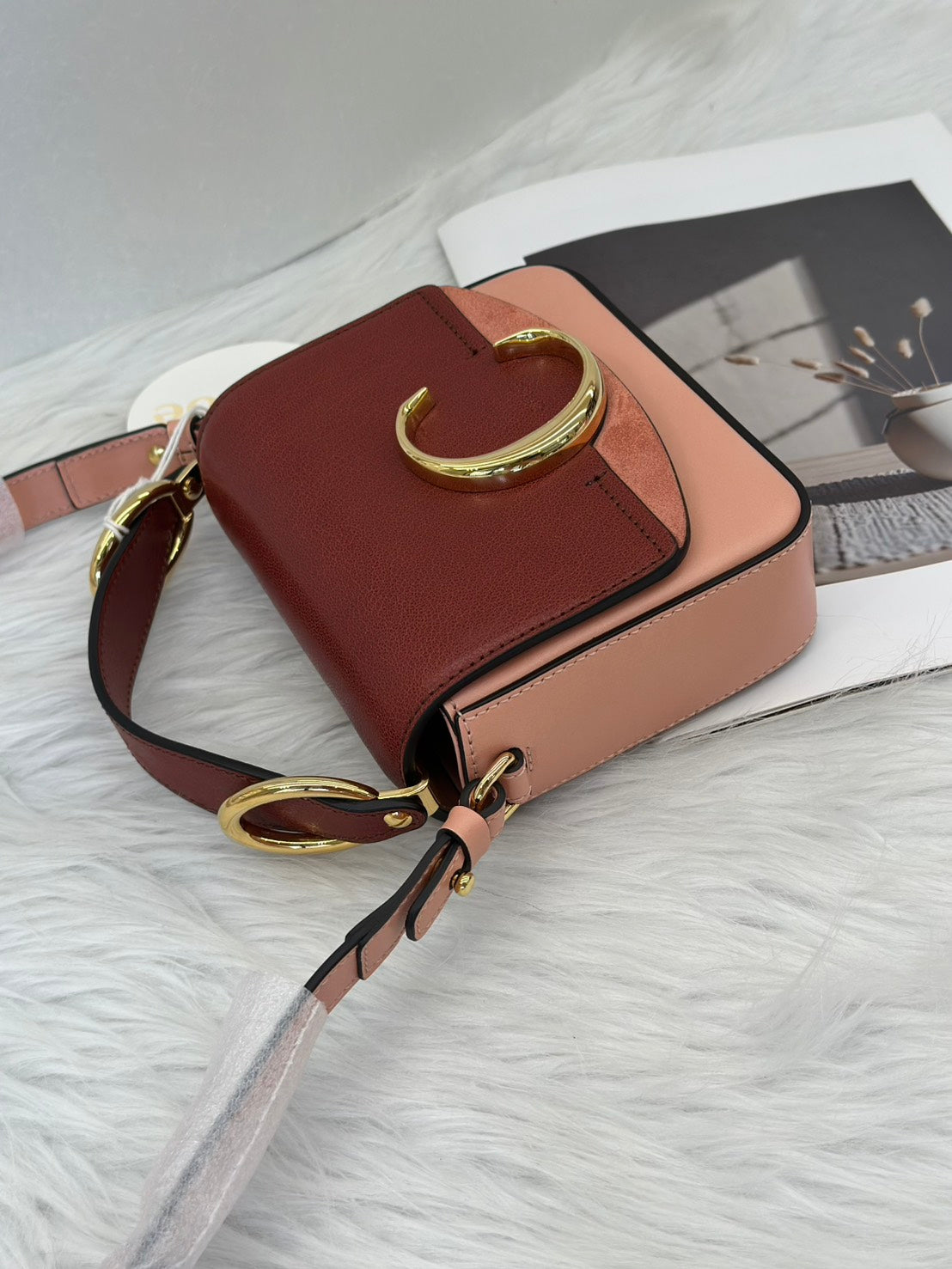 Chloe 經典 C Bag - mini棗紅珊瑚粉