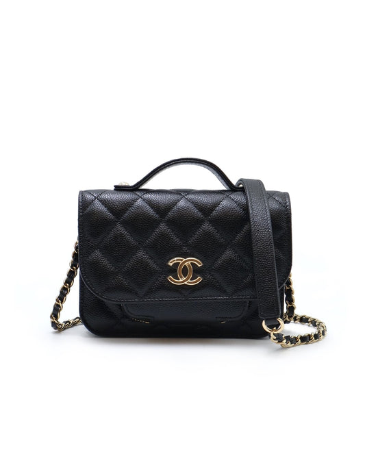 CHANEL 荔枝皮郵差包mini - 黑金