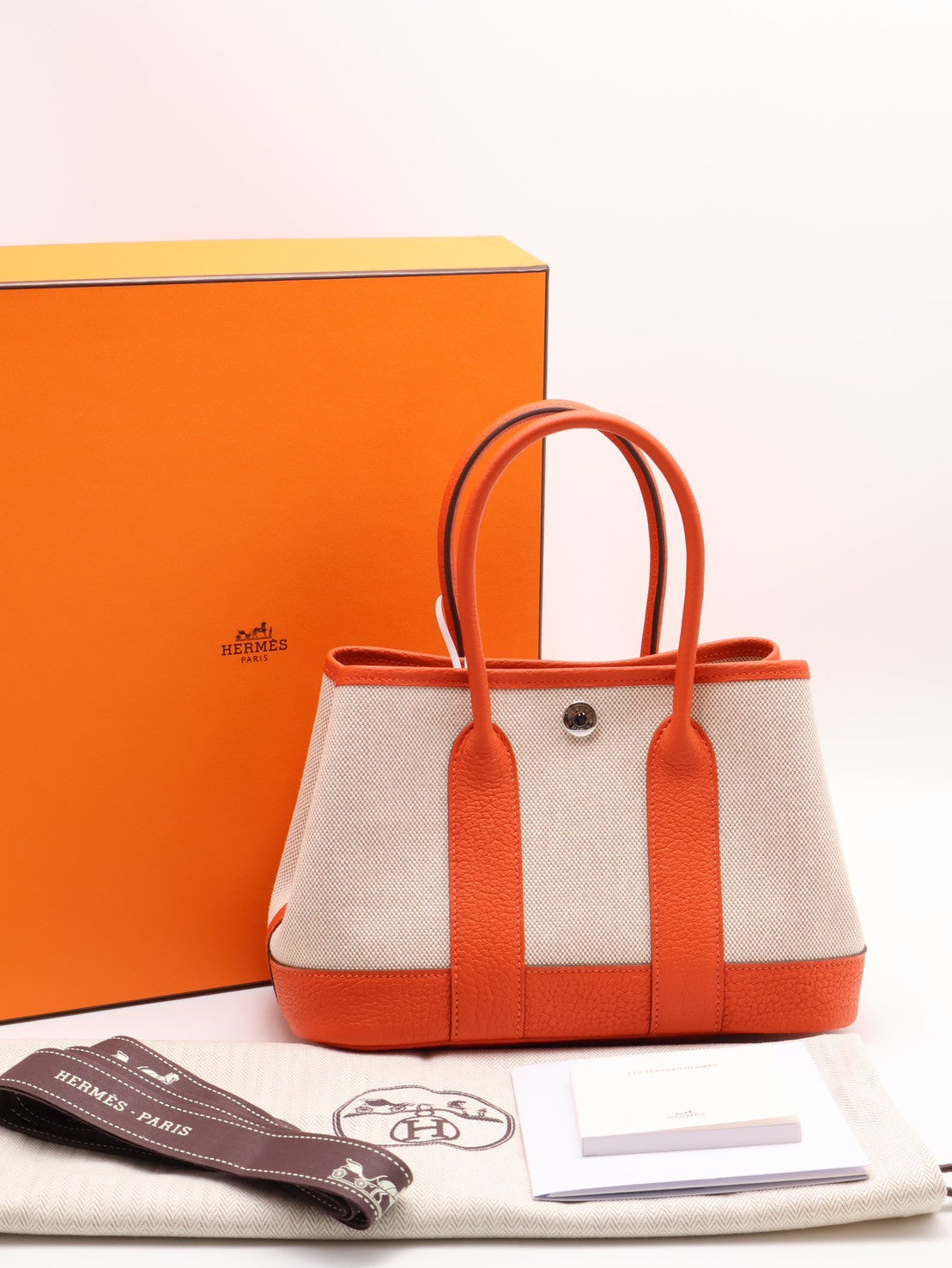 HERMES Mini garden party - 帆布火焰橙
