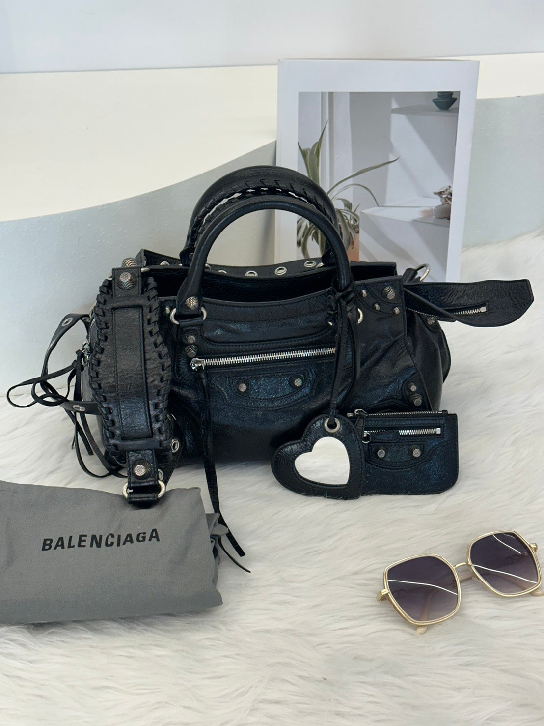 Balenciaga Neo cagole city - 小號黑銀