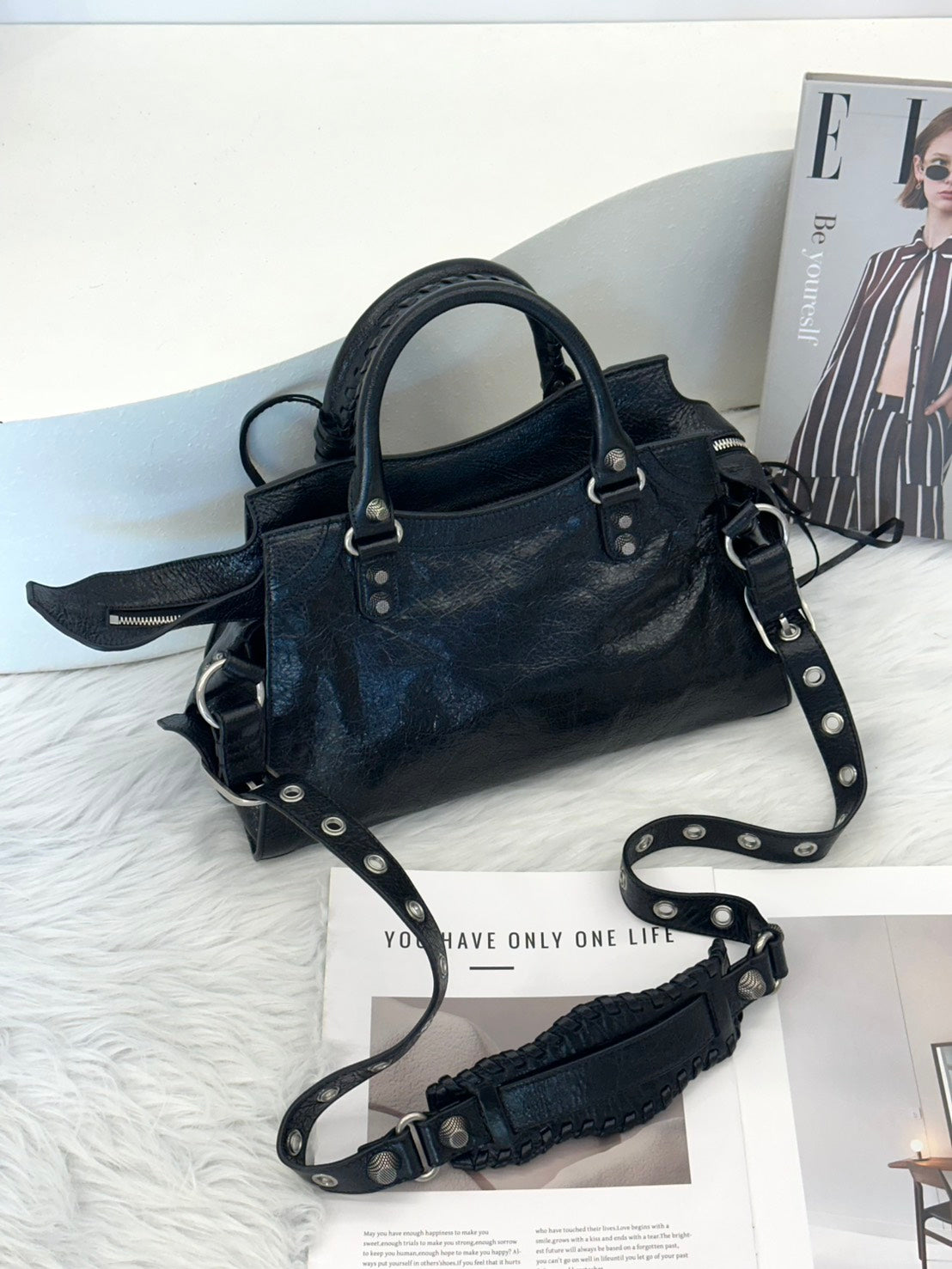 Balenciaga Neo cagole city - 小號黑銀