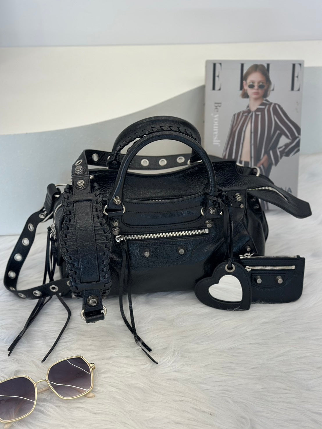 Balenciaga Neo cagole city - 小號黑銀