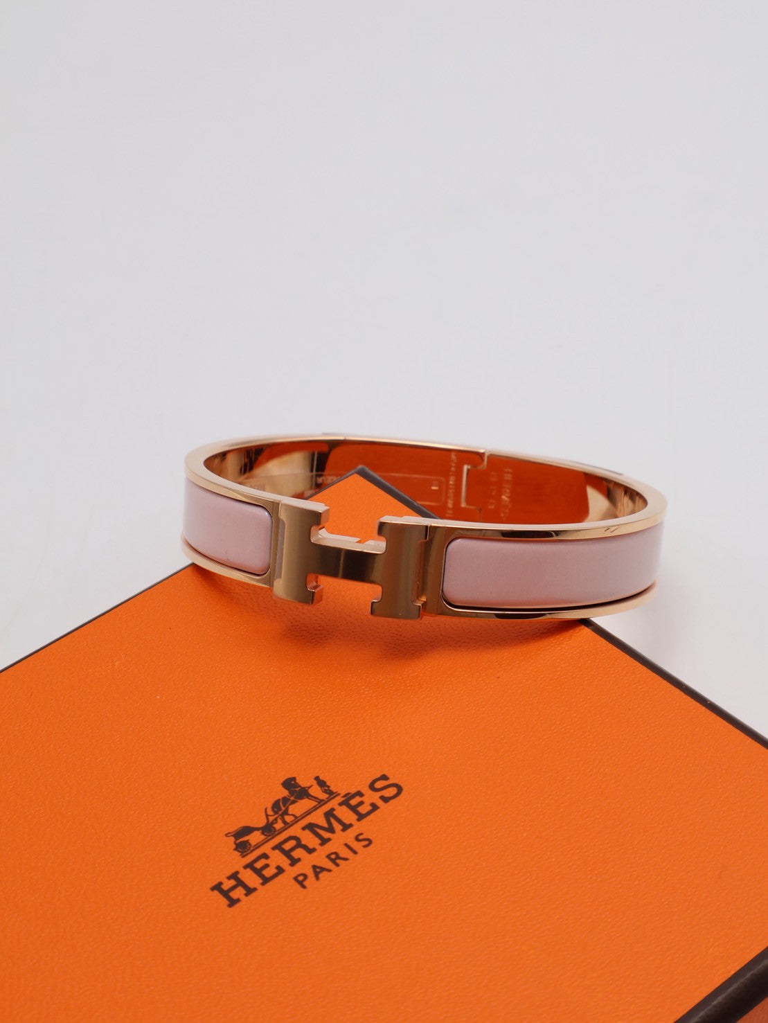 HERMES Clic H手環 - 粉玫瑰金