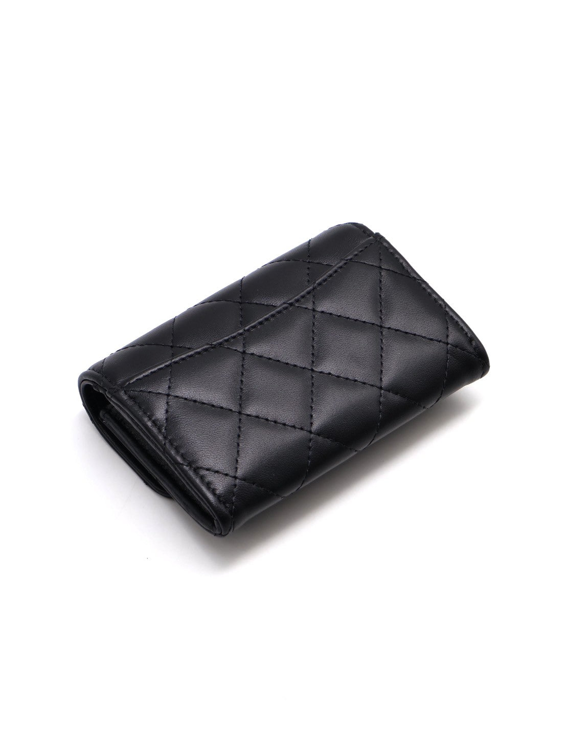 CHANEL 經典羊皮拉鍊夾層卡包 - So black