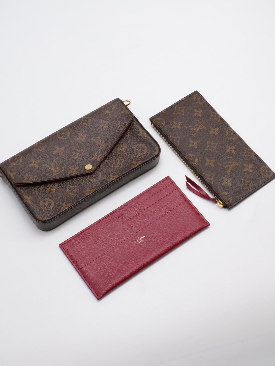 LOUIS VUITTON 經典三合一WOC鍊包 - 玫紅