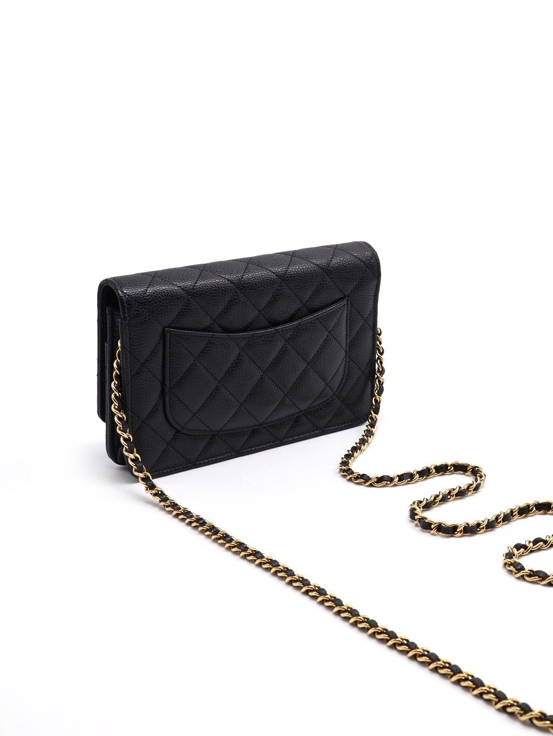 CHANEL 粒面牛皮旋轉釦WOC - 黑金
