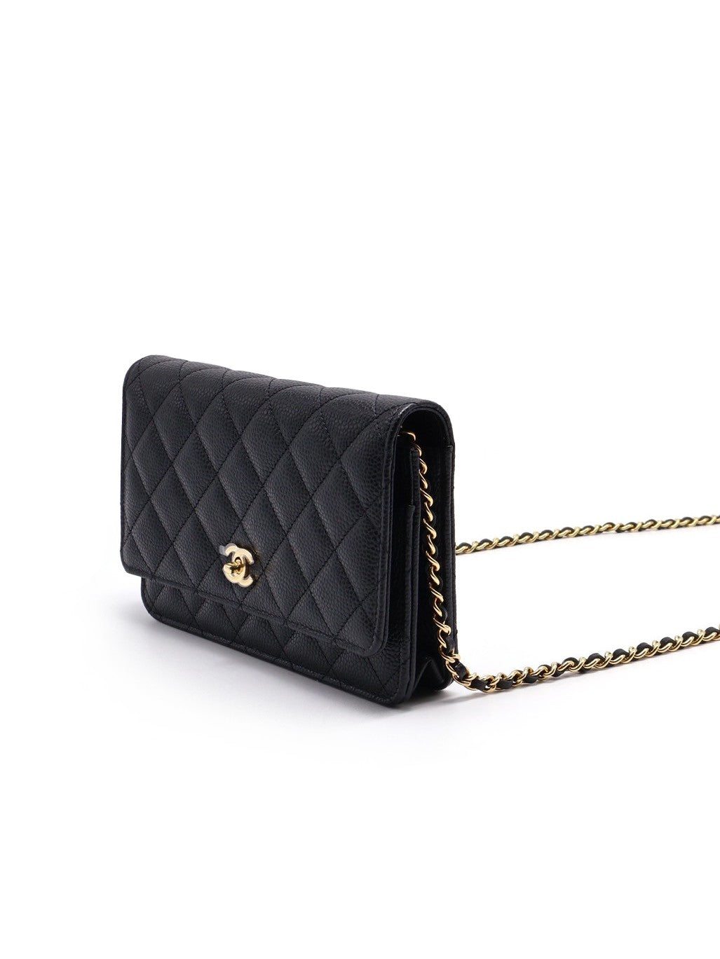 CHANEL 粒面牛皮旋轉釦WOC - 黑金