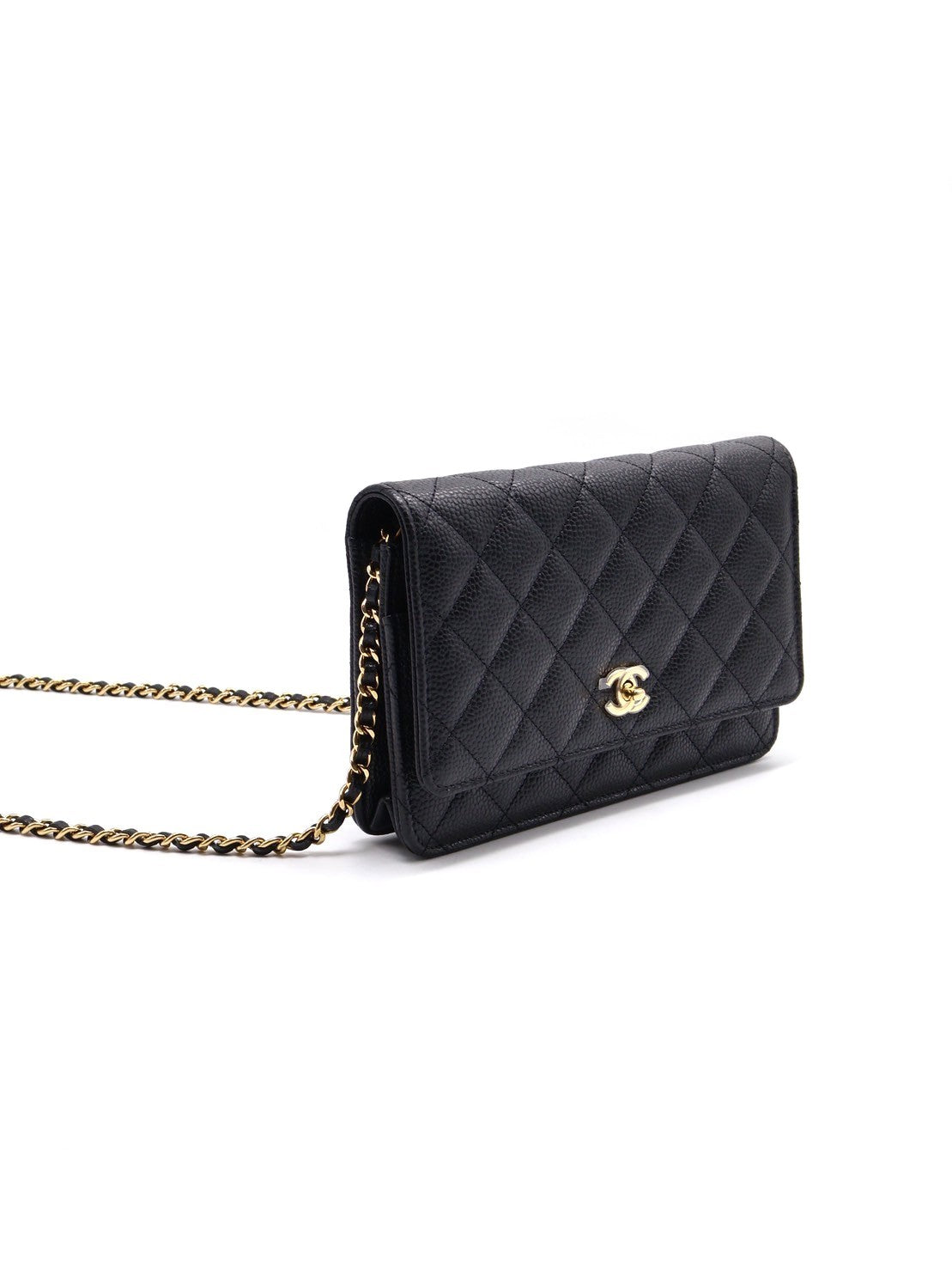 CHANEL 粒面牛皮旋轉釦WOC - 黑金