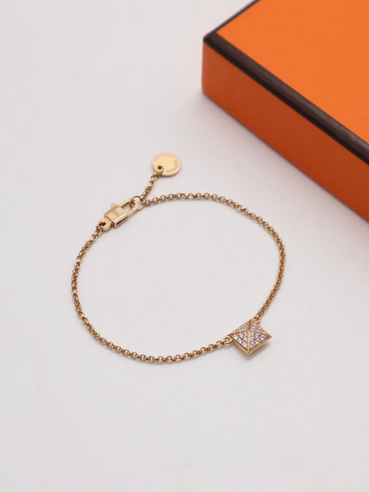 HERMES Clou'd H 18K玫瑰金鑽石手鍊 - 小號 0.15carat