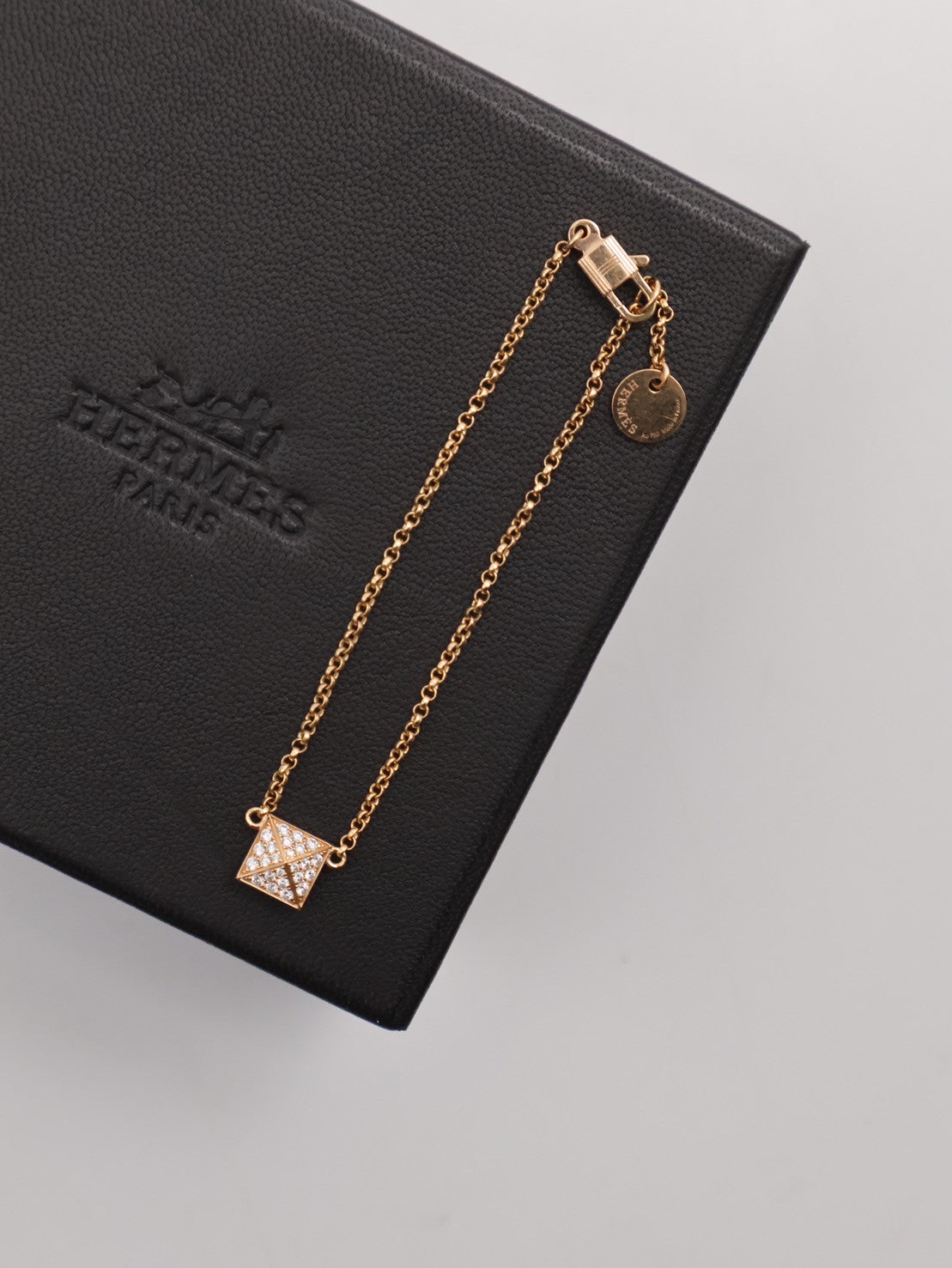 HERMES Clou'd H 18K玫瑰金鑽石手鍊 - 小號 0.15carat