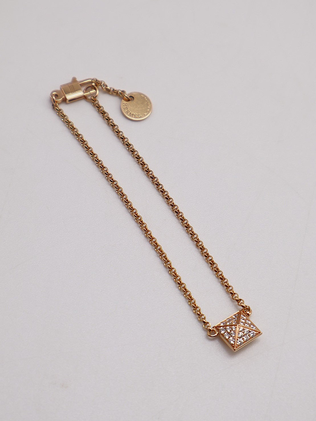 HERMES Clou'd H 18K玫瑰金鑽石手鍊 - 小號 0.15carat