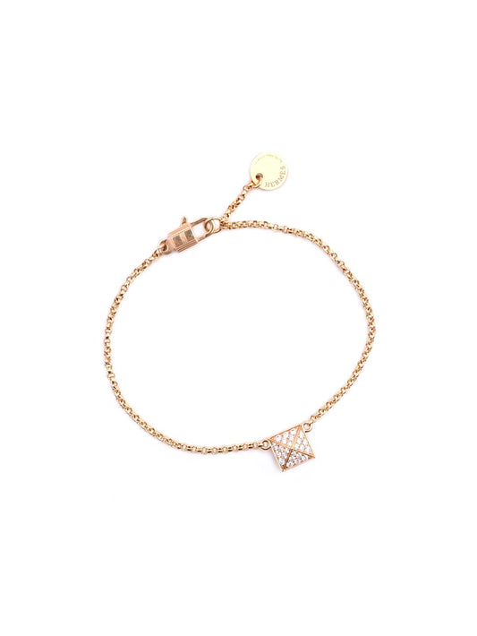 HERMES Clou'd H 18K玫瑰金鑽石手鍊 - 小號 0.15carat