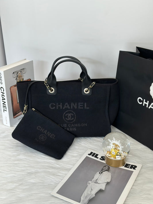 CHANEL Tote沙灘包小號 - 黑