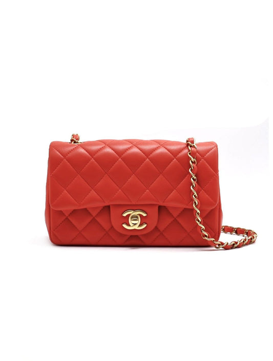 CHANEL 經典口蓋包Mini CF20 - 紅金27開