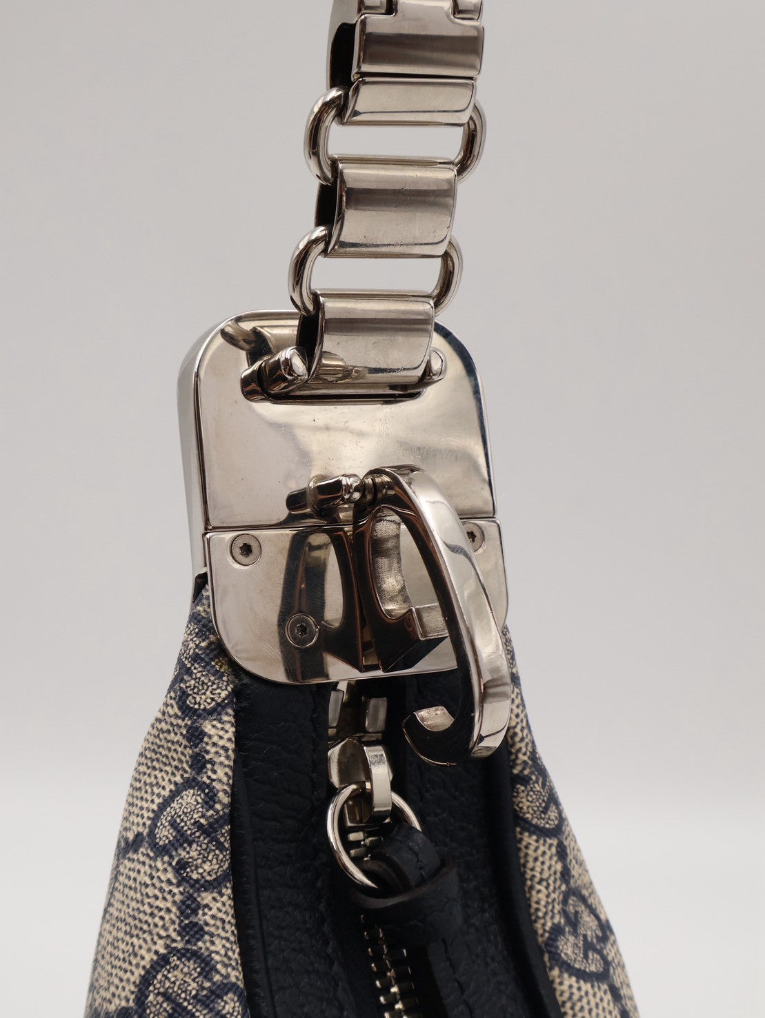 GUCCI Attache帆布斜背包 - 小號藍