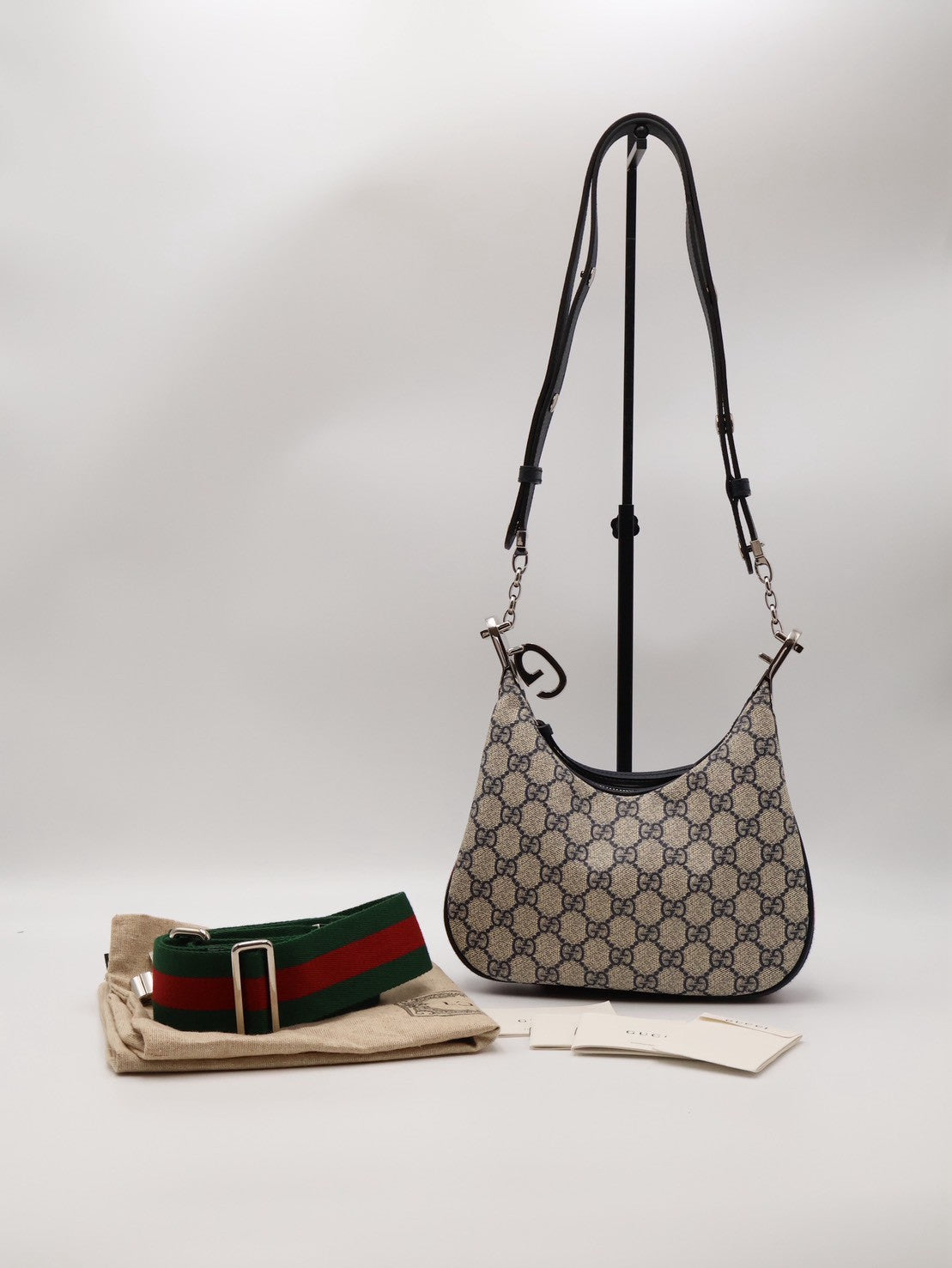 GUCCI Attache帆布斜背包 - 小號藍
