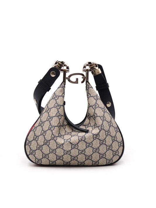GUCCI Attache帆布斜背包 - 小號藍
