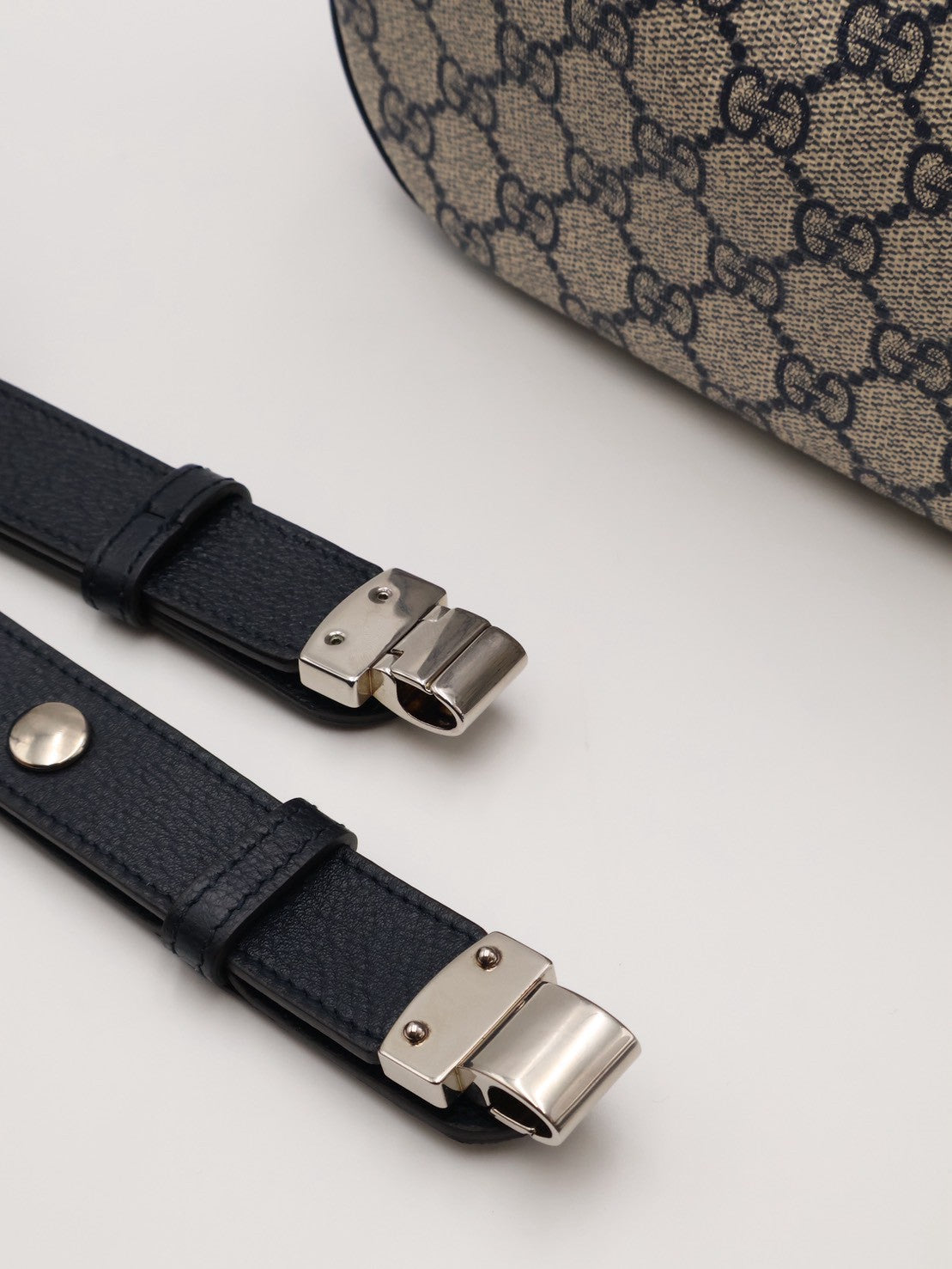 GUCCI Attache帆布斜背包 - 小號藍