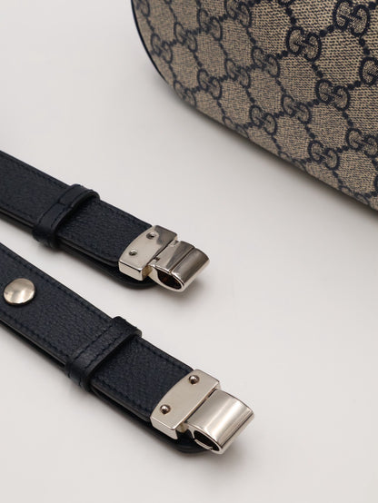 GUCCI Attache帆布斜背包 - 小號藍