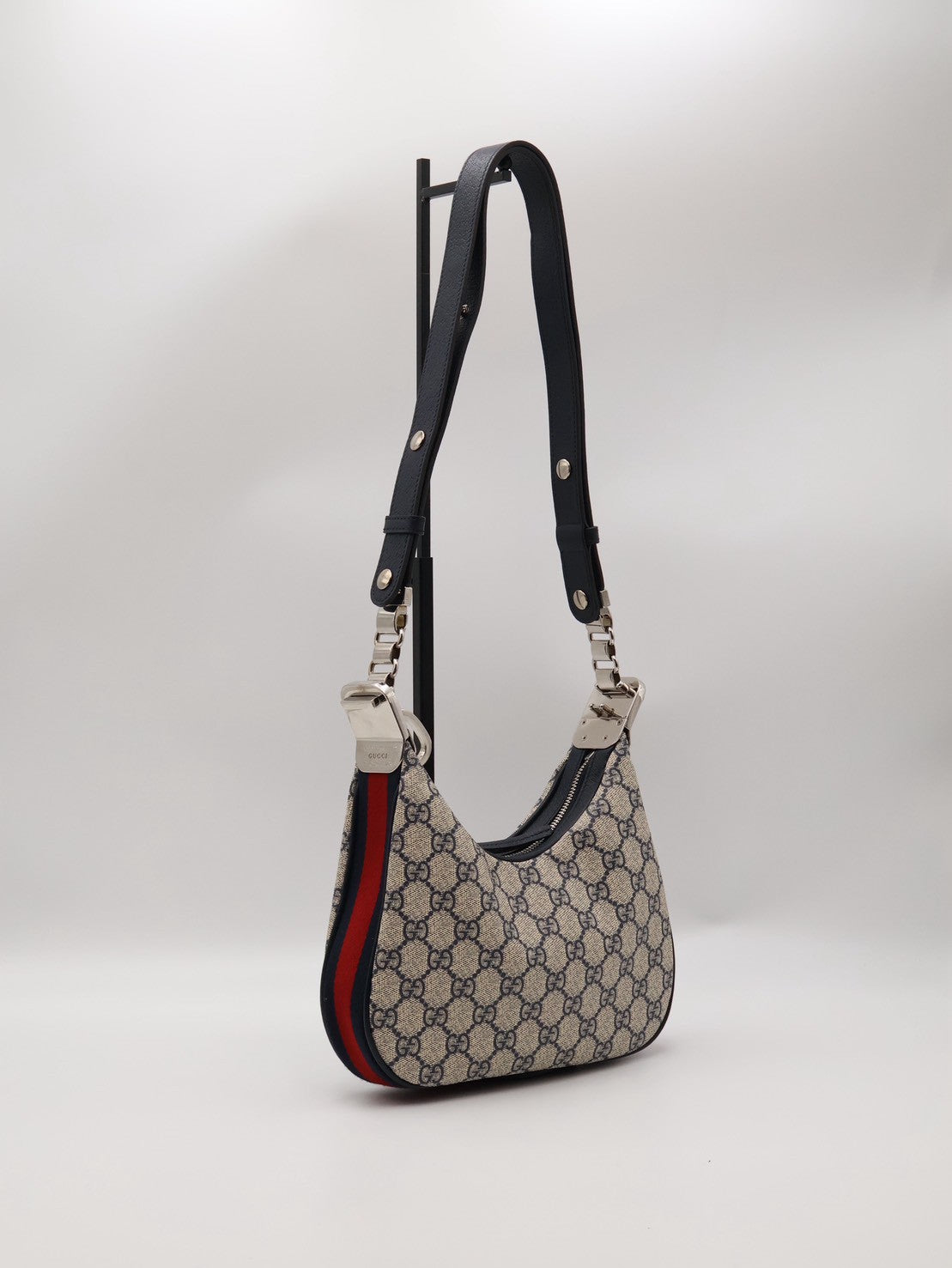 GUCCI Attache帆布斜背包 - 小號藍