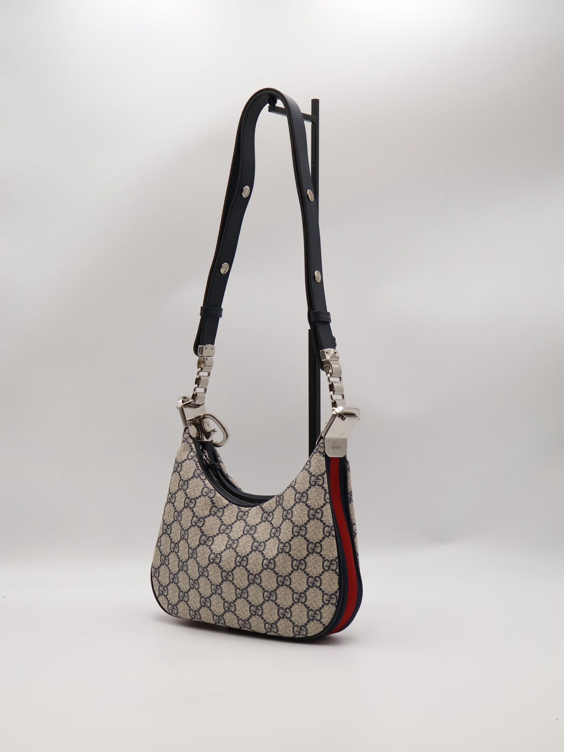 GUCCI Attache帆布斜背包 - 小號藍