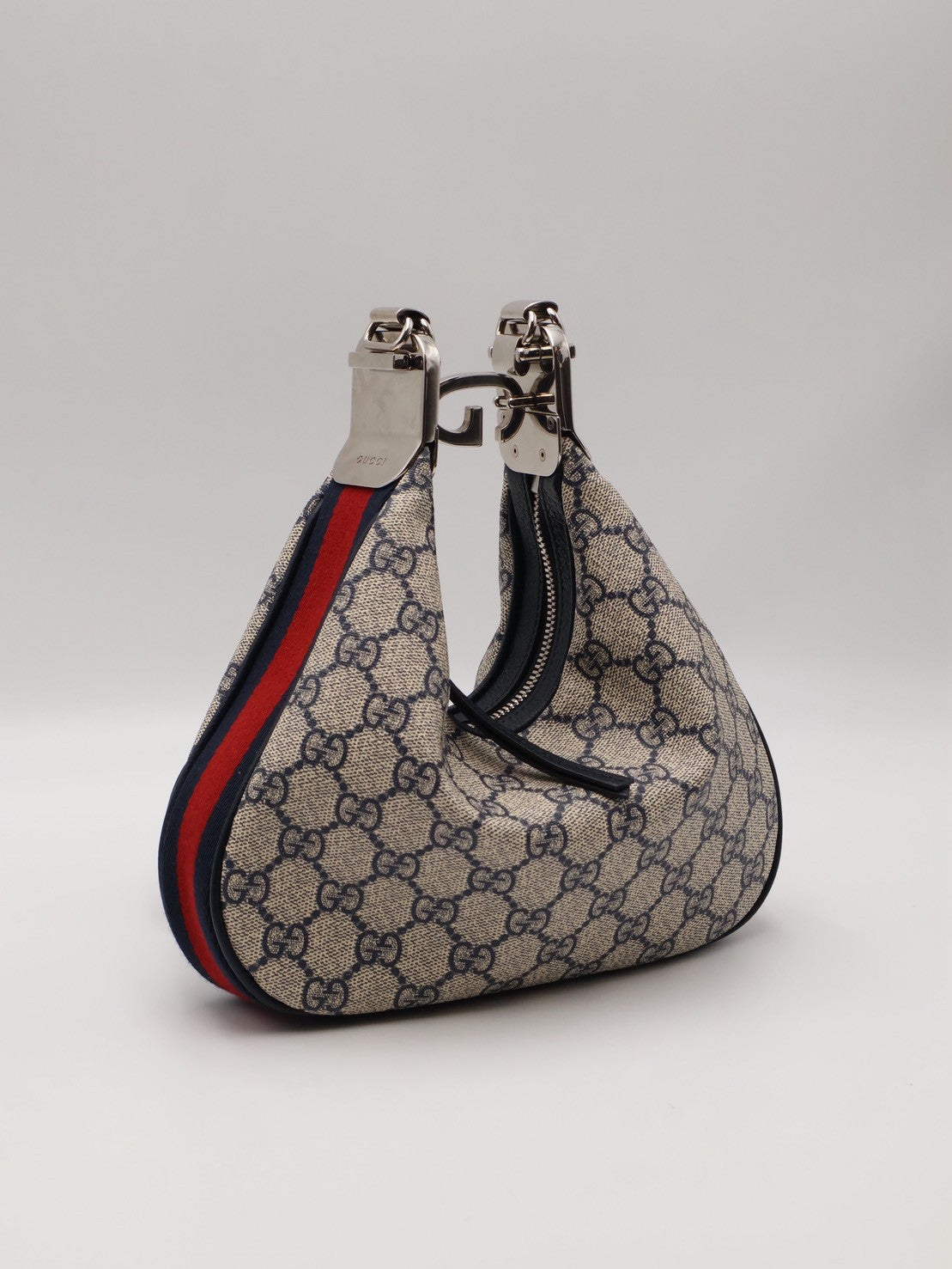 GUCCI Attache帆布斜背包 - 小號藍