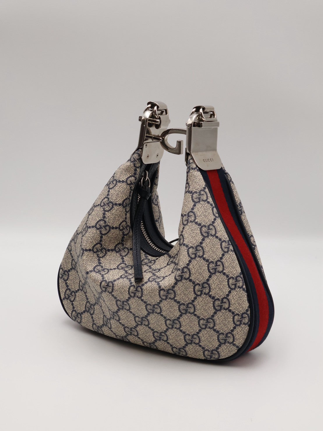 GUCCI Attache帆布斜背包 - 小號藍