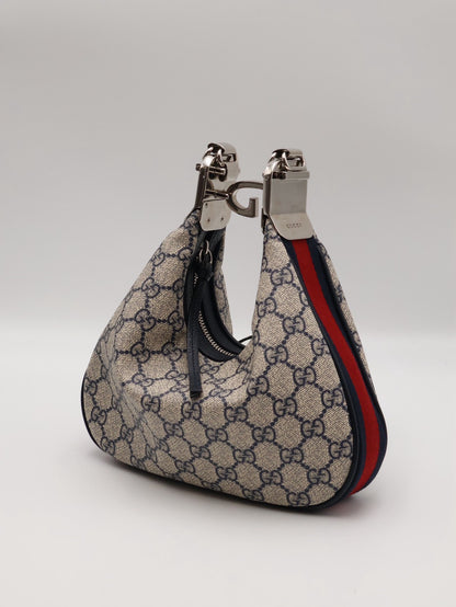 GUCCI Attache帆布斜背包 - 小號藍
