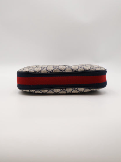 GUCCI Attache帆布斜背包 - 小號藍