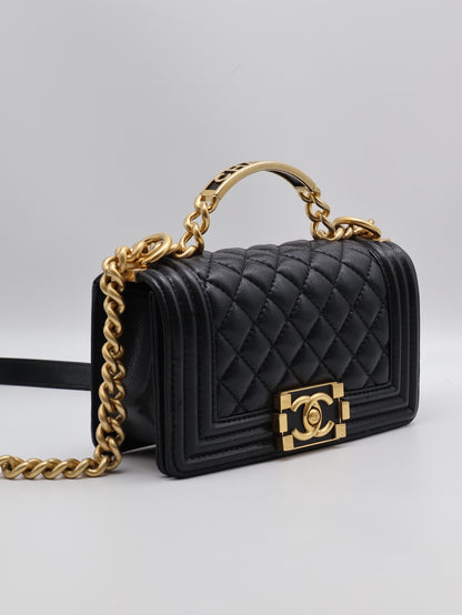 CHANEL 23B Handle boy 20  - 黑金