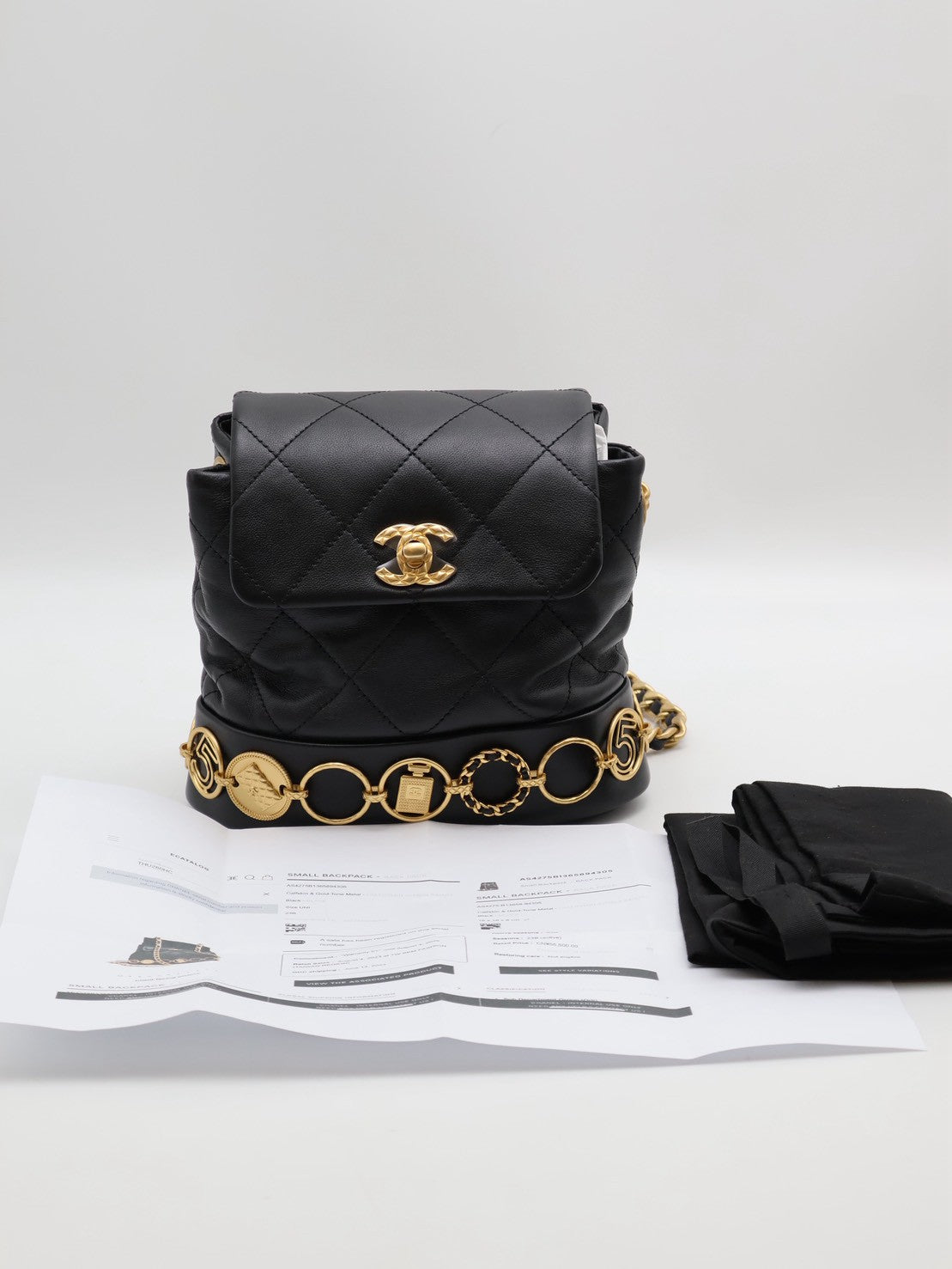 CHANEL 23B金幣雙肩包 - 黑金
