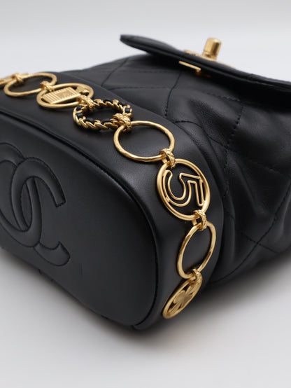 CHANEL 23B金幣雙肩包 - 黑金