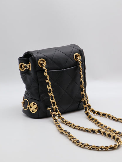 CHANEL 23B金幣雙肩包 - 黑金