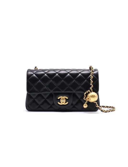 CHANEL 經典口蓋包 Mini CF20 - 金球黑金