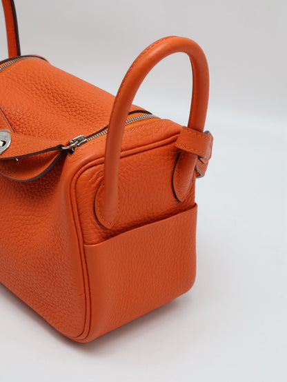 HERMES Mini Lindy - Capucine 9T 火焰橙銀 U