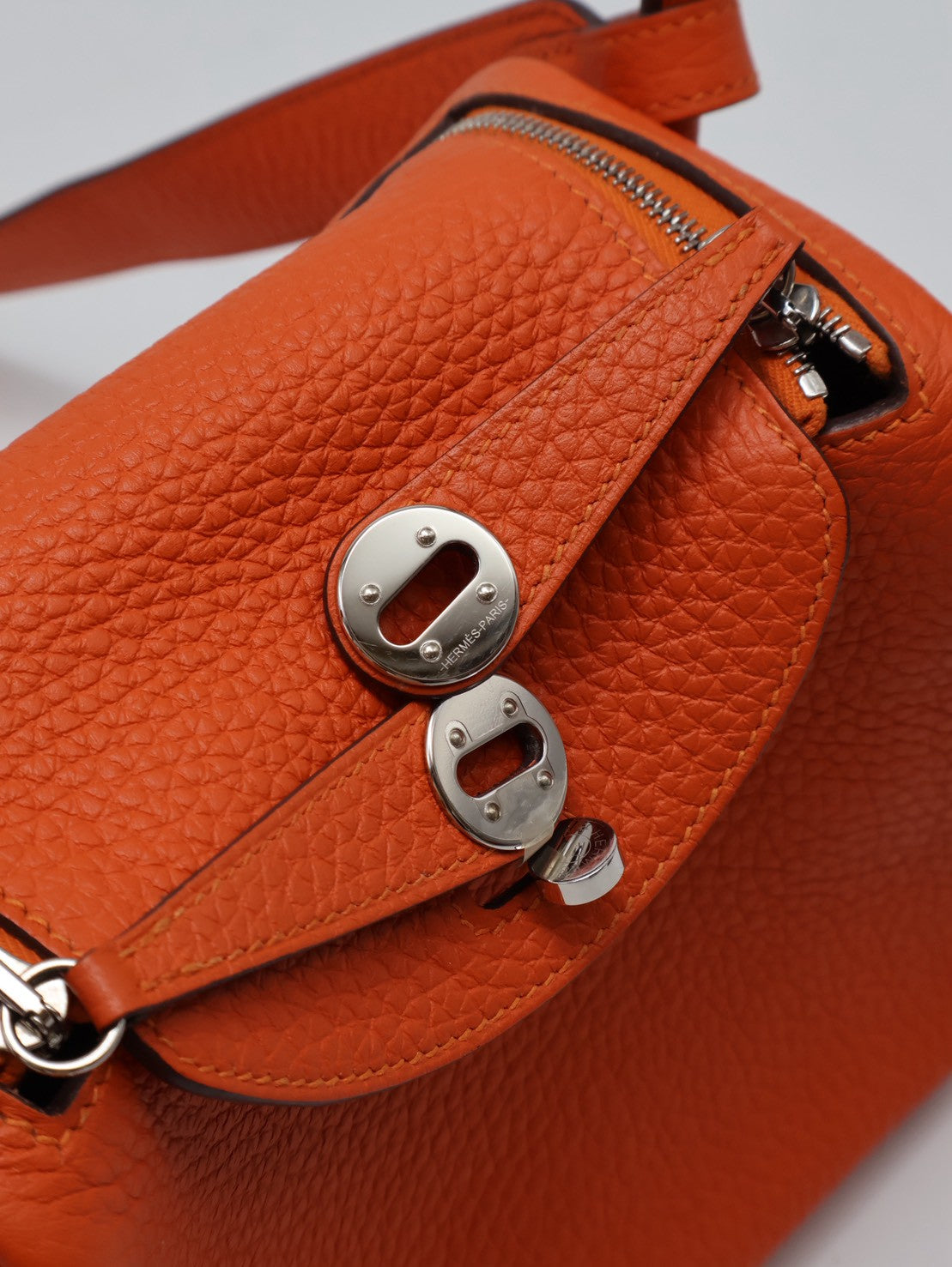HERMES Mini Lindy - Capucine 9T 火焰橙銀 U