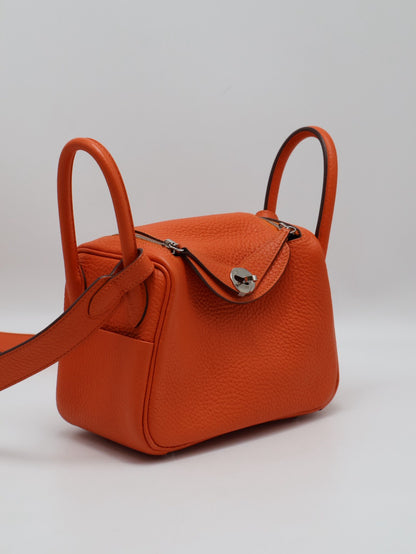 HERMES Mini Lindy - Capucine 9T 火焰橙銀 U