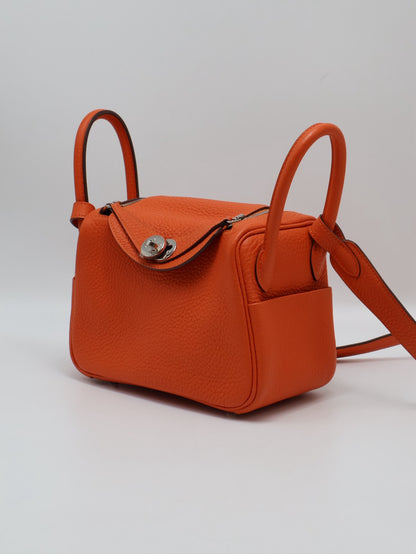 HERMES Mini Lindy - Capucine 9T 火焰橙銀 U