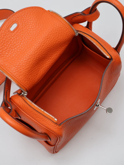 HERMES Mini Lindy - Capucine 9T 火焰橙銀 U