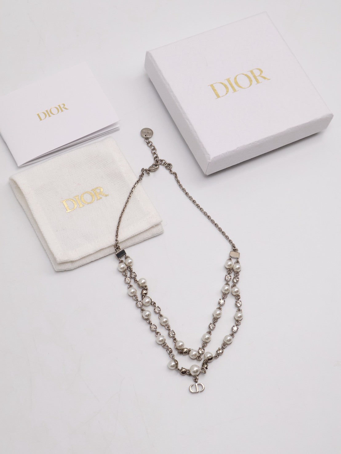 DIOR Petit CD Treasure珍珠頸鍊